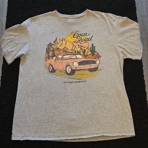 Open Road Graphic Gray T-Shirt